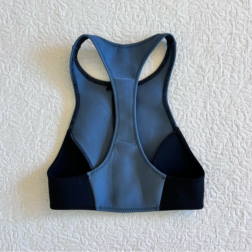 Lisa Marie Bikini top Black & Navy Neoprene